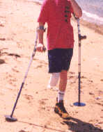 Adapted crutches with beach pads